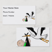 Pasgeboren Baby & Ooievaar Visitekaartje (Voorkant / Achterkant)