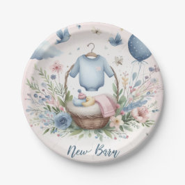 Pasgeboren baby papieren bordje