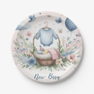 Pasgeboren baby papieren bordje