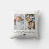 Pasgeboren Baby statistieken en foto Kussen (Voorkant)