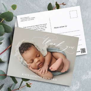 Pasgeboren Baby Statistieken Foto Geboorteaankondi Briefkaart