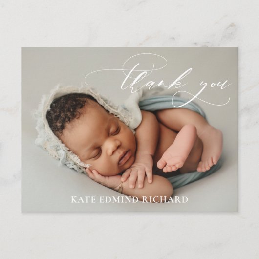 Pasgeboren Baby Stats foto geboorte aankondiging Briefkaart (Voorkant)