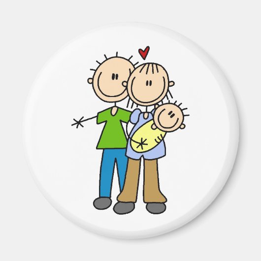 Pasgeboren Baby Stick figuur magneet (Voorkant)