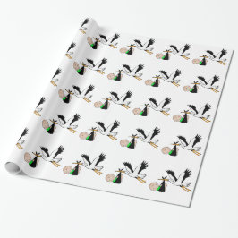 Pasgeboren Baby & Stork Cadeaupapier
