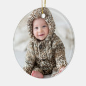 Pasgeboren Baby Twee Foto Kerstmis Keramisch Ornament (Links)