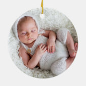 Pasgeboren Baby Twee Foto Kerstmis Keramisch Ornament (Achterkant)