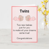 Pasgeboren Baby-tweeling Kaart (Gele Bloem)