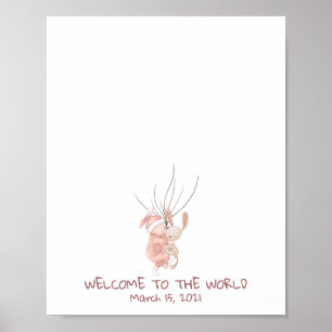 Pasgeboren Baby Vingerprint gastboek Poster