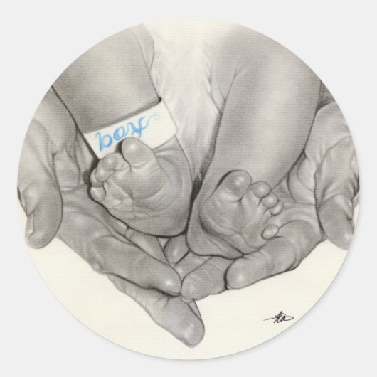 Pasgeboren baby voeten handen Sticker (Voorkant)