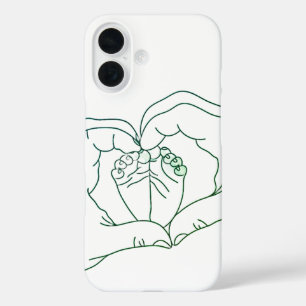 Pasgeboren Baby-voeten in de handen van de ouders  iPhone 16 Hoesje