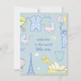 Pasgeboren Baby Welkom Kaart / Briefkaart