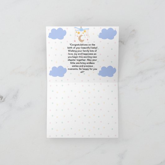 Pasgeboren baby-wenskaart feestdagen kaart (Binnen)