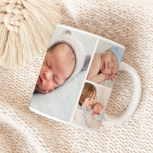 Pasgeboren Babyjongen Fotocollage Koffiemok