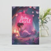 PASGEBOREN BABYMEISJE KAART (Staand voorkant)