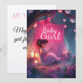PASGEBOREN BABYMEISJE KAART (Voorkant / Achterkant)