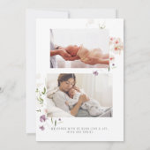 Pasgeboren Boho Wildflower Fotocollage Meisje Gebo Aankondiging (Achterkant)