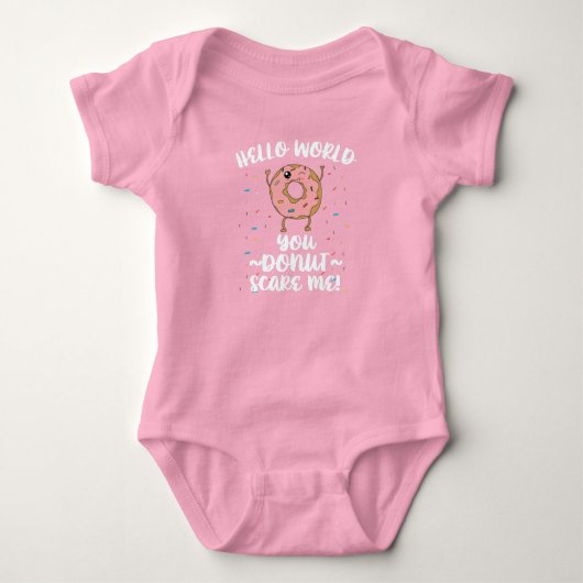 Pasgeboren Donut Meme Quote Thuiskomen Outfit Romper (Voorkant)