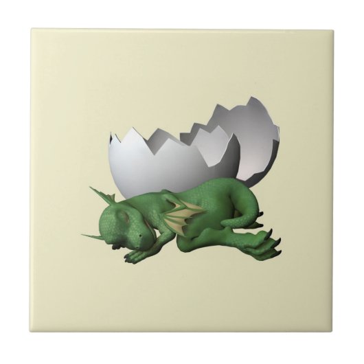 Pasgeboren Draak Tegeltje (Voorkant)
