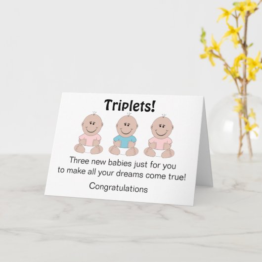 pasgeboren drieling kaart (Gele Bloem)