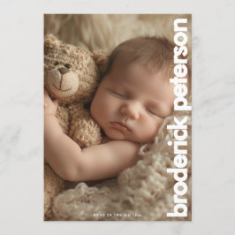 Pasgeboren Eenvoudig Modern Foto Geboorte Aankondiging