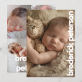 Pasgeboren Eenvoudig Modern Foto Geboorte Aankondiging (Voorkant / Achterkant)