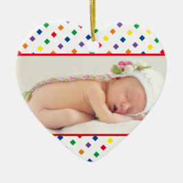Pasgeboren eerste kerstfoto en Baby naam Keramisch Ornament