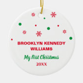 Pasgeboren Eerste Kerstmis Nieuwe Baby Aangepaste  Keramisch Ornament (Voorkant)