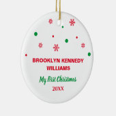 Pasgeboren Eerste Kerstmis Schattig Nieuwe Baby Aa Keramisch Ornament (Rechts)