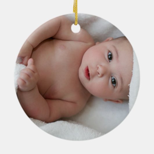 Pasgeboren Eerste Kerstmis Schattig Nieuwe Baby Aa Keramisch Ornament (Achterkant)
