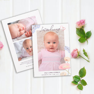 Pasgeboren Elegant introduceert foto-collage geboo Aankondiging