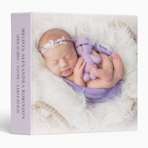 Pasgeboren Foto Baby Girl Stats Lavender Lila Albu