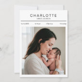 Pasgeboren Foto Baby Stats Geboorteaankondiging Ka Aankondiging (Voorkant)