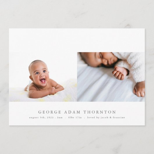 Pasgeboren foto collage baby geboorte aankondiging (Voorkant)