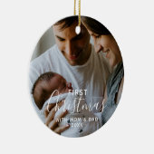 Pasgeboren foto eerste kerstmis met ouders keramisch ornament (Rechts)