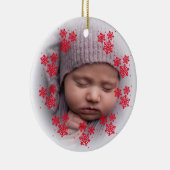 Pasgeboren foto rode snowflake keramische versieri keramisch ornament (Rechts)