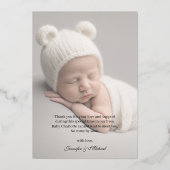 Pasgeboren Foto Scripty Ovaal Folie Geboorteaankon Folie Uitnodiging (Achterkant)