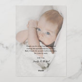 Pasgeboren Foto Scripty Ovaal Folie Geboorteaankon Folie Uitnodiging (Achterkant)