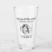 Pasgeboren Foto Welkom Baby Boy Proud Ouder Glas (Voorkant)