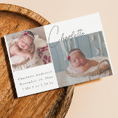 Pasgeboren Fotocollage Elegante Kalligrafie Geboor Aankondiging