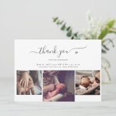 Pasgeboren Fotocollage Geboorteaankondiging Dank u Bedankkaart (Staand voorkant)