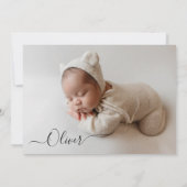 Pasgeboren Fotocollage Geboorteaankondiging Dank u Bedankkaart (Achterkant)