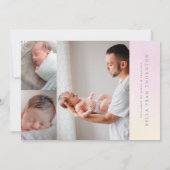 Pasgeboren Fotocollage Rainbow baby Geboorte Aankondiging (Achterkant)