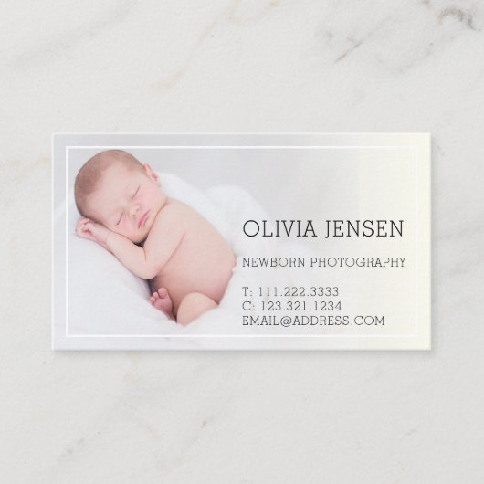 Pasgeboren Fotografie Baby Fotograaf 2 Foto Visitekaartje (Voorkant)