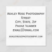 Pasgeboren fotografie van Ashley Modern Baby Vierkante Visitekaartje (Achterkant)