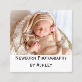 Pasgeboren fotografie van Ashley Modern Baby Vierkante Visitekaartje (Voorkant)