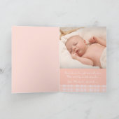 Pasgeboren fotomomento-kaart - perzikcheque kaart (Binnen)