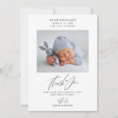 Pasgeboren Geboorte Aankondiging Foto Dank u Kaart (Voorkant)