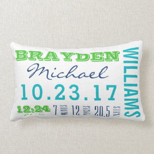 Pasgeboren geboorte — Proef met details   Baby Boy Kussen