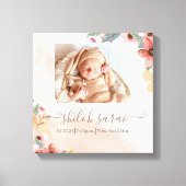 Pasgeboren geboorte statistieken foto canvas (Voorkant)