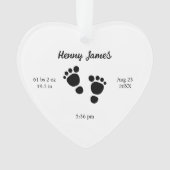 Pasgeboren Geboorte Statistieken Keepsake Baby Voe Ornament (voorkant)